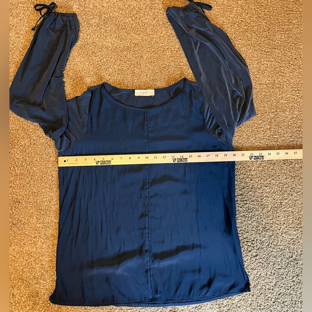 Lola & Sophie Silk Peasant Top size S - Picture 8 of 16